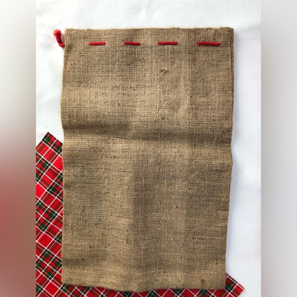 NEW 30 Ft Roll Holiday Red Mesh Ribbon & Christmas Bear Burlap Santa Sack - Picture 10 of 11